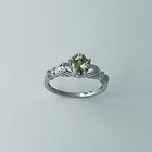 Sterling Silver Peridot Cz Claddagh Ring  August Birthstone Ring  Silver Rings