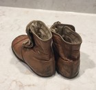 Antique Brown Leather  Baby toddler Shoes 5 Button Up  With Soles  1918 
