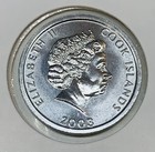 2003 Cook Islands 1 Cent Coin Km 420 Collie Dog Queen Elizabeth Ii Unc