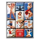 Nostalgic-art - Retro 9 Piece Fridge Magnet Set - Pin Up - Ahoy