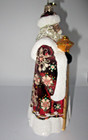 Radko Siberian Santa Claus Folk Art Gold Red Floral Christmas Ornament Rare 