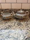 Old Vintage Chinese Famille Rose Porcelain Teapot And Sugar Bowl Set 