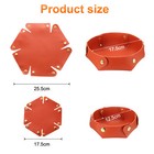 2 Pcs Pu Leather Jewelry Tray Catchall Storage Organizer 2 Size  Orange 
