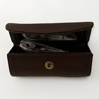 Vintage Coach Brown Leather Lipstick Case Holder With Mirror