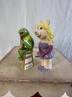 Disney Muppets Kermit Miss Piggy Salt   Pepper Shakers Banjo Ceramic Set License