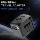 Universal International Travel Adapter 3 Usb   Type-c Charger Convert Wall Power