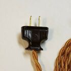 12  Gold Twisted Cloth Covered Wire   Plug  Vintage Style Lamp Cord  Rayon 403j