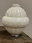 Antique 2 Milk Glass W C Shinn Lincoln Neb Lightning Rod Ball Weathervane  17b 