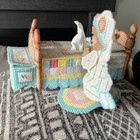 Teddy Beddy Bear Tissue Holder   Train Diaper Holder Baby Nursery Handmade 1993