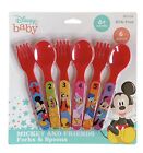 Disney Baby Mickey And Friends Fork   Spoons 6 Piece Set Kids Utensils 6  Months