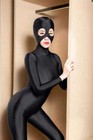 Women s Face Full Jumpsuits Long Sleeve Zipper Turtleneck Open Pants One Piece
