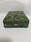 Antique Or Vintage Chinese Cloisonne Enamel Jewelry Trinket Box With Hinged Lid