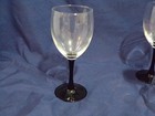 Luminarc Black Stem Goblets Wine Water Glasses 10 Oz France Vintage Set Of 4