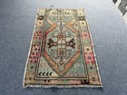 Vintage Turkish Small Area Rug 2x4 Ft Hand-knotted Anatolian Wool Boho Accent