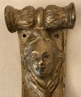 Antique Vintage French Salvage Gilt Bronze Brass Art Nouveau Lady Face 4    Ormolu