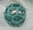 Vintage 3  Japanese Glass Fishing Float With Green Net