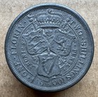 1900 G  Britain Florin 2 Shillings Vintage Tin Pill Box Victoria Old Head Design