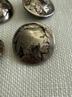 1928  1935  1936  1937 - 5c Indian Head Buffalo Nickel Button Coin Lot Of 8