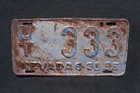 1956 Nevada License Plate   Ut - 333