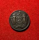 British North Borneo 1890 H Cent Bronze Coin Km 2 T3128