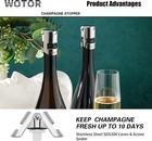 Champagne Stoppers With Stainless Steel Champagne Bottle Stopper With Food Grade