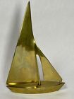Vintage Mid-century Modern Brass Sail Boat Nautical Decor Sculpture Paperweight