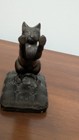 Vintage Bronze Art Deco Stretching Cat Bookend Gorgeous Antique 