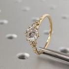 1ct Round Lab Grown Diamond 10k Yellow Gold Engagement Ring   Gift For Her