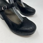 Dansko Marla Black Leather Burnished Mary Jane Comfort Shoes Worn Size 40 Eu