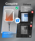 Gospire Heated Shower Mirror Fogless For Shaving With Light  Rechargeable Batter