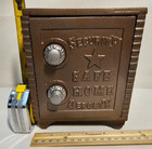Antique Security Safe Home Deposit Cast Iron Coin Bank W double Combination Lock