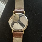 Francesca s Women   s Round Quartz Analog Elephant Dial Gold Case Brown Leather