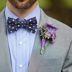 Men s Bowties Navy Blue Bow Tie Polka Dots Pre-tied Bowtie And Pocket Square    