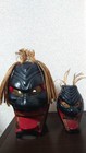 Showa Retro Noh Mask Set Oni Demon Ceramic Masks Antique Japan
