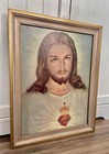 Vintage Sacred Heart Of Jesus Framed Print Catholic Religious Wall Art 18    X 14   