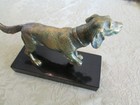Vintage Brass Bronze Patina Hunting Dog Art Statue Sculpture Pointer Retriever