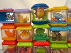 Fisher Price Peek A Boo Blocks   Bristle Blocks  45  Lot Sensory No Doubles Euc