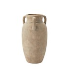 12  Taupe Solid Handled Ceramic Vase