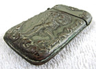 Antique Art Nouveau Match Safe Case Vesta Box Repousse Figures