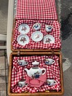 Vintage Madeline Miniature Tea Set Picnic Basket