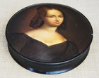Antique German  Stobwasser Papier Mache Lacquer Snuff Box Portrait Sontag  Opera