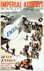 Imperial Airways 1938 Ensign Travel Poster Vintage Airline Art Print