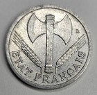 1942 France 1 One Franc - French Aluminum World Coin - Wwii Era - Vichy - L6