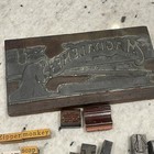 Vtg Lot Letter Press Block Stamp Ink Print Type Advertising Wood Metal Lead