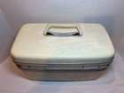 Vtg Samsonite Silhouette Train Case Hardshell Cream White No Keys No Tray