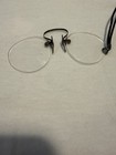 Round Pince-nez Eyeglasses Silver Metal Antique Glasses