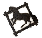 Beautiful Cast Iron Rearing Arabian Equine Horse Trivet 10  X 9  Black