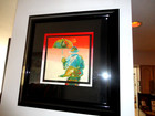 Peter Max Signed   Numbered 52 300   Stamped  umbrella Man  Lithograph On Paper