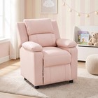 Canmov Kids Push Back Recliner Chair  Faux Leather Toddler Reclining Armchair