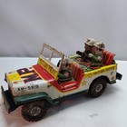 Vintage M p  Military Police Tin Litho Jeep Am-5819 Working Friction Car Japan